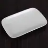 Plato de cerámica blanca pura para hotel plato hondo plato de servir plato para el hogar plato cuadrado de magnesio plato cuadrado con línea plato rectangular