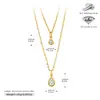 Collar de plata de ley S925 estilo explosión cruzada forma de gota de agua incrustado con diamantes doble capa lujo ligero cadena para la clavícula versátil venta al por mayor de fábrica