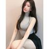 Exportación Transfronteriza Estilo Coreano Camiseta de Cuello Alto Sexy Puro Deseo Sin Mangas Elástica Versátil Camiseta sin Mangas Chica Popular Ajustada Nuevo Estilo
