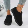 Venta al por mayor transfronteriza de botas de nieve nuevas, cálidas, de caña corta, informales, con forro de forro polar, cierres de hebilla, suelas planas y suelas gruesas, disponibles en tallas grandes para mujer, perfectas para el invierno