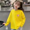 Camiseta Moderna de Manga Larga para Niños Mayores, Atuendo de Otoño para Bebés, Nueva Camiseta de Algodón Puro para Niñas de Primavera y Otoño, Camiseta Básica para Niños