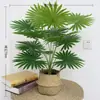 Flores Artificiales para Decoración de Sala de Estar, Plantas Verdes Falsas de Pie para Dormitorio, Macetas de Flores Falsas, Artículos Decorativos, Hojas de Monstera para Decoración de Interiores