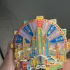 Imanes de Refrigerador Giratorios Culturales y Creativos Estilo Chino Personalizados, Imanes UV de Monumentos de Shanghái, Imanes de Refrigerador Pintados de Metal, Hechos a Medida
