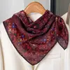 Estilo Étnico Gris Delgado Similar a la Seda Bufanda Cuadrada Pequeña de 70 Bufanda de Lino y Seda para Mujer Primavera y Otoño Hombro Caído Regalos para Madre