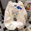 Nueva Sudadera con Capucha Tie-Dye Rosa Linda y Divertida Estilo Japonés para Mujer, Versátil Campus Perro Top Versión Coreana Otoño e Invierno