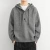 Suéter de Tricô Pulôver com Capuz para Outono e Inverno, Jaqueta de Suéter Grossa para Homens, Moda Japonesa, Top de Estilo Casual Solto