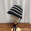 Chapéu Bucket Loli Listrado Respirável de Tricô Color Block Inspirado em Celebridades, Versátil para Protetor Solar Moda Primavera e Verão