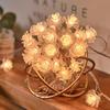 Cadena de luces LED redondas para acampar al aire libre, ambiente de habitación, cadena de luces de bola de burbujas, caja de batería para decoración al aire libre, luz de estrella