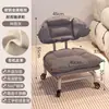 Taburete Pequeño Giratorio con Ruedas, Taburete Bajo para Uso Doméstico, Taburete para Cambiarse los Zapatos, Banco Infantil con Ruedas, Silla con Respaldo Sellador de Costuras