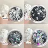 Lantejoulas para nail art em formato de coração com laser de celebridade da internet, atacado, estrelas mágicas japonesas, borboleta, redondo, adesivo para unha DIY