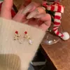 Pendientes Colgantes de Plata Aguja Diamante Serie Navideña 2025 Moda Nuevos Elegantes Pendientes Nicho Versátiles Personalizados