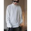 Lufu invierno Nuevo japonés casual cuello alto cepillado camiseta básica holgada gruesa cálida suave top para mujer