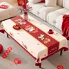 Toalha de Mesa Decorativa Festiva de Ano Novo em Desenho Animado, À Prova de Óleo, À Prova d'Água, Resistente ao Calor, Toque de Alta Qualidade, Ano do Cavalo, Festival da Primavera, À Prova de Poeira, Resistente ao Desgaste