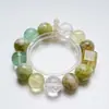 [Quan Ying Flotante] Pulsera de Cristal de Limón Natural para Mujer Fácil de Combinar Pulsera de Esmeralda Verde Cristal Blanco Venta al por Mayor