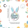 Letrero de Madera del Conejo de Pascua Transfronterizo con Decoraciones de Letras de Colores, Etiqueta para Colgar en la Pared del Jardín, Artículo para Ambiente Festivo