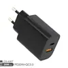 Carregador de Celular Certificado CE à Prova de Fogo Cabeça de Carregamento Pd20W Qc3.0+ Tipo-C Carregamento Rápido Duplo Padrão Europeu