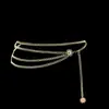 Joyería Transfronteriza Europea y Americana Cadena de Cintura Metálica Bohemia Ondulada para Mujer Moda Retro Versátil Cadena Corporal
