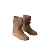 Novas botas versáteis de plataforma interna plissadas emagrecedoras para mulheres, botas Martin retrô 2026 outono e inverno 5cm