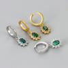 Pendientes de Circonita Verde Ovalada de Venta Caliente en AliExpress Pendientes de Moda Distintivos Pendientes de Botón de Diamante Pendientes Exquisitos para Mujer que Combinan con Todo
