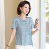 Ropa de Verano para Mamá, Camisetas de Nuevo Estilo Chino, Tops, Nuevos Estilos 2025, Ropa de Manga Corta para Mujeres de Mediana Edad y Ancianas