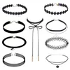 Amazon Ins Set de Collar de Encaje Creativo Cadena Clavícula Joyería Simple Gótica Europea y Americana