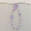 Amor Sanrio Desenho Animado Laço Cordão de Acrílico Pingente de Joia Cordão para Celular Acessórios para Capa de Celular com Contas