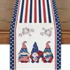 Camino de Mesa Vintage Estilo Americano Transfronterizo, Mantel Navideño de Lino Estampado, Mantel Largo Decorativo, Mesa de Centro Estilo Lujo Ligero