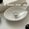 Estilo Coreano Estilo Ins Diseño de Nicho Joyería de Plata Plata de Ley S925 Anillo de Corazón con Graffiti Dulce y Fresco Inglés para Mujeres de Alta Gama