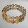 [Multimillonaria] Pulsera de Cristal Dorado Negro Natural Super Rubio Pulsera de Cuentas de Transferencia de la Suerte de Alta Gama para Mujer