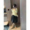 Academia Moqie Atmósfera Estilo Coreano Retro Cuadros Elástico Cintura Alta Voluminoso Botón Falda Línea A MQ2174