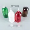 Botella para palillos de 500 ml con tapa de aluminio electroquímico con tapón interior, empaque cosmético, loción de rocío puro, botella vacía de PET para reempaque