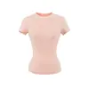 Top de Manga Corta con Cuello Redondo, Estilo Americano Lulu Similar, para Fitness, Camiseta de Verano Suave tipo Niebla, Súper Elástico, Súper Suave, Top Camiseta que Ceñe la Cintura