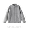 Nueva colección otoño/invierno 2024: Suéter de punto casual y de corte relajado, estilo retro americano, de cuello en V, prenda exterior de color liso para hombre