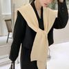 Extra-grande malha xaile feminino estilo coreano primavera e verão lenço de lã nó cor sólida high-end longo ombro do quarto com ar condicionado
