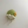 Touca de tricô para bebê com tiras, versão coreana para outono e inverno, doce e fofa, gorro quente para atividades ao ar livre para bebês