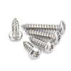 Tornillo autorroscante de cabeza redonda Torx con ranura en V, de acero al carbono, niquelado/negro, M2M2.3M2.6M3M4, tornillo para madera de cabeza plana y estrella.