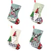 Calcetines pequeños de Navidad, bolsas de regalo de dulces y manzanas, tela de lino, calcetines de Navidad 3D, decoraciones de Navidad, adornos para el árbol de Navidad