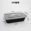 Caja de almuerzo desechable al por mayor de fábrica, apta para microondas y horno, material PP de grado alimenticio, caja de cera, caja rectangular para llevar