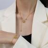Makar Diseño francés viento frío bola de acero Mickey estrella de cinco puntas collar cadena de clavícula titanio acero 18K juego de joyería