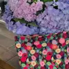 Bolsa de Maquiagem Grande Capacidade Floral em Lona, Bolsa de Armazenamento para Produtos de Skincare, Necessaire Portátil, Bolsa Interna de Viagem