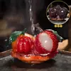 Ornamento de Lichia que Muda de Cor para Pet, Decoração Criativa para Mesa de Chá, Acessório de Chá Colecionável, Decoração Premium para Preparo de Chá