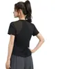 Roupa Esportiva Respirável de Malha para Mulheres, Alta Elasticidade, Roupas de Secagem Rápida para Corrida Matinal ao Ar Livre, Roupa de Verão para Academia, Ajuste Slim, Roupa para Aeróbica e Yoga