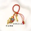 Chaveiro de Peixe Koi com alta retenção de cor, dourado areia, novo estilo chinês, com um pincel Wenchang, adequado para chaves de carro e pendurar na bolsa