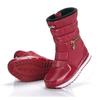 Venta Especial de Liquidación Transfronteriza Ligeramente Defectuosas Botas de Nieve de Lana para Mujer de Invierno Planas a Media Pantorrilla Impermeables Engrosadas con Cremallera
