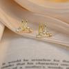 Pendientes de clip de oreja de línea cuadrada para mujer, de plata de ley S925 con incrustaciones de diamantes y circonitas, de alta gama, sencillos y modernos.