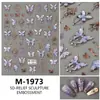 Nuevas pegatinas de arte de uñas con relieve de girasol 5D, relieve tridimensional, retro, dulce, cool, pegatinas de decoración de uñas de girasol