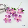 Flores Artificiais de Seda para Decoração de Salão de Casamento, Arranjos Florais, Decoração de Casa, Flores Artificiais, Haste Única com 5 Cabeças de Orquídea Phalaenopsis Impressas em 3D