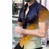 2025 Exportación Europea y Americana Nueva Camisa Casual de Manga Corta Estampada con Cuello para Hombre Talla Grande Camisa de Hombre Camisa de Hombre