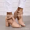 Zapatos de Tacón Alto de Moda Redondos Juyuan Estilo Europeo y Americano para Mujer, Talla Grande, Sandalias de Mujer de Color Sólido con Hebilla