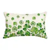 Calle irlandesa transfronteriza. Funda de almohada de lino con estampado de trébol del Día de San Patricio funda de almohada de césped de la suerte para sofá